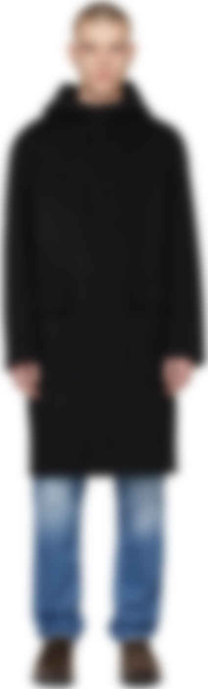 theory black wool coat