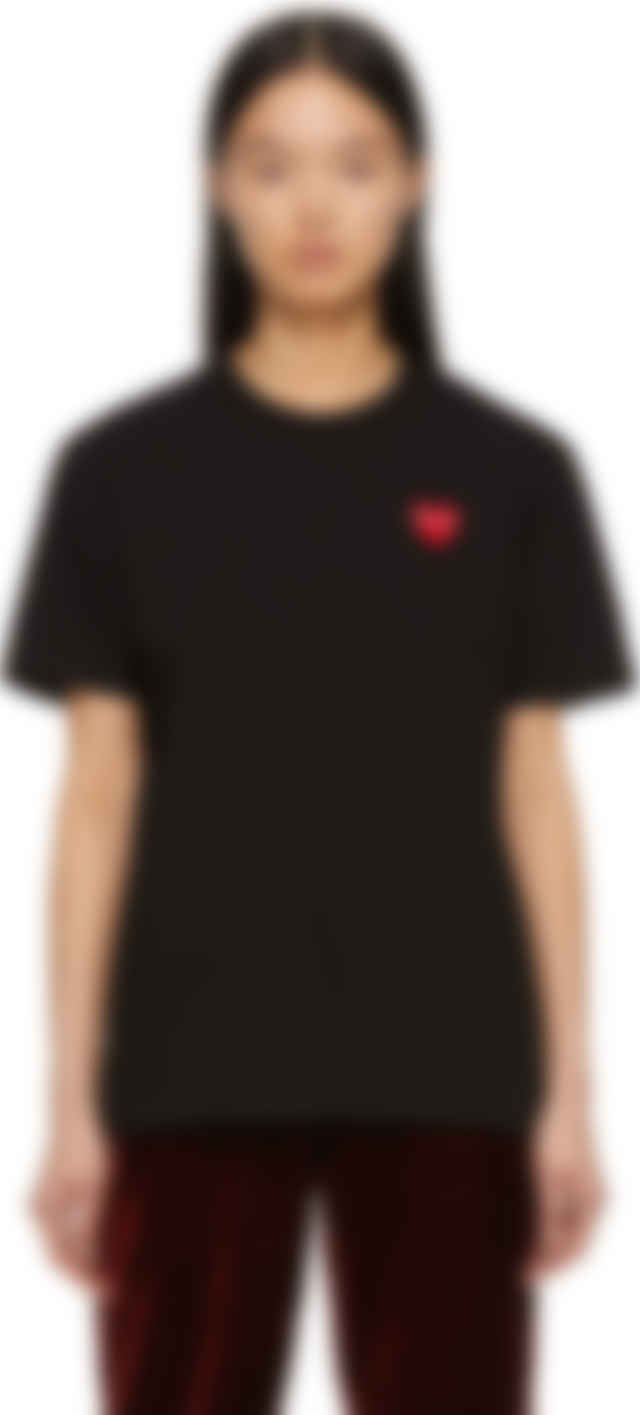 comme des garcons black t shirt red heart