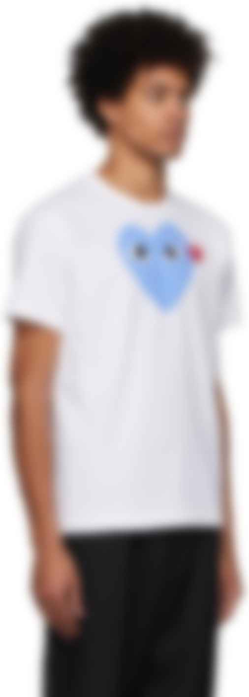 comme des garcons blue heart shirt