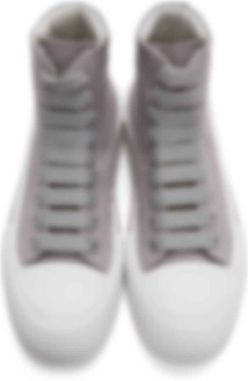 Alexander McQueen: Baskets montantes Deck Plimsoll grises | SSENSE France