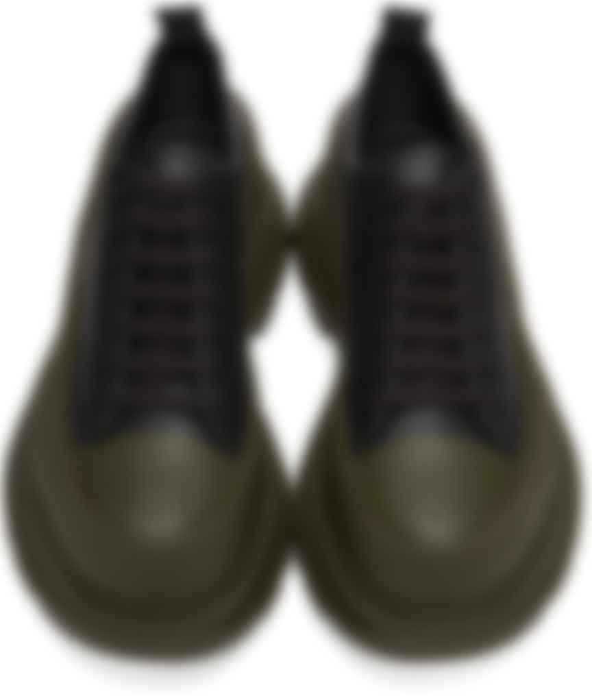 Alexander McQueen: Baskets noires en cuir à semelle crantée | SSENSE France