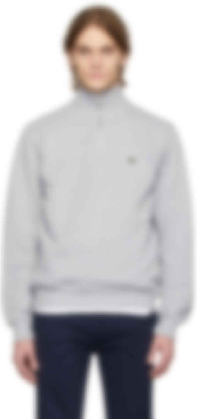lacoste half zip grey