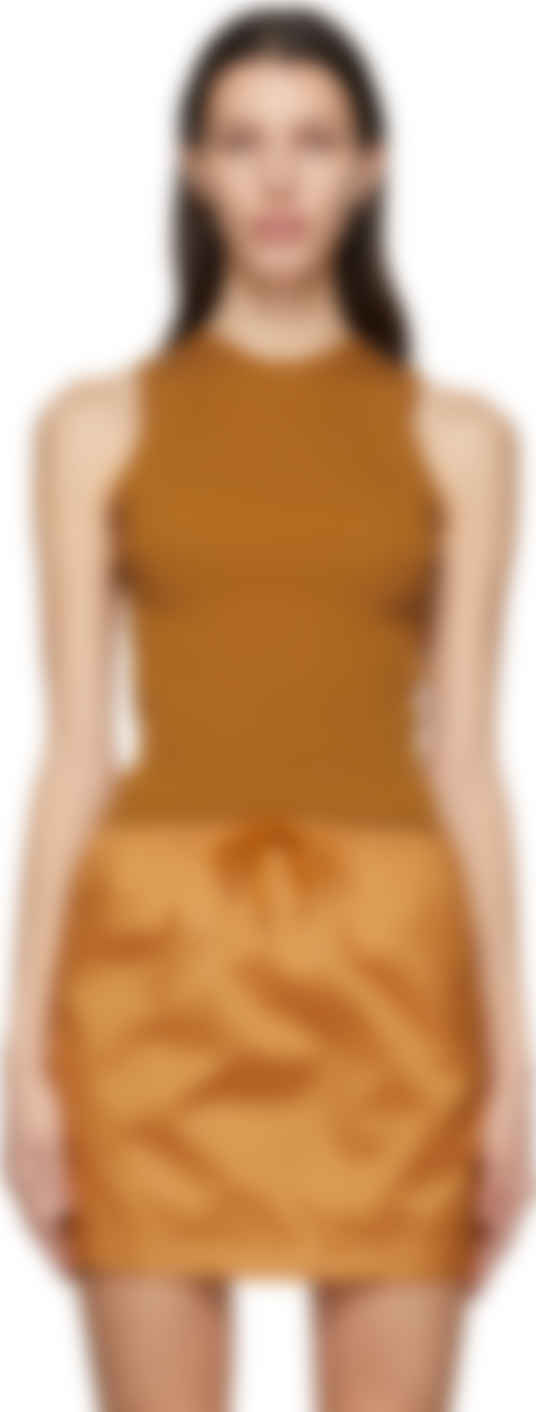 brown knit tank