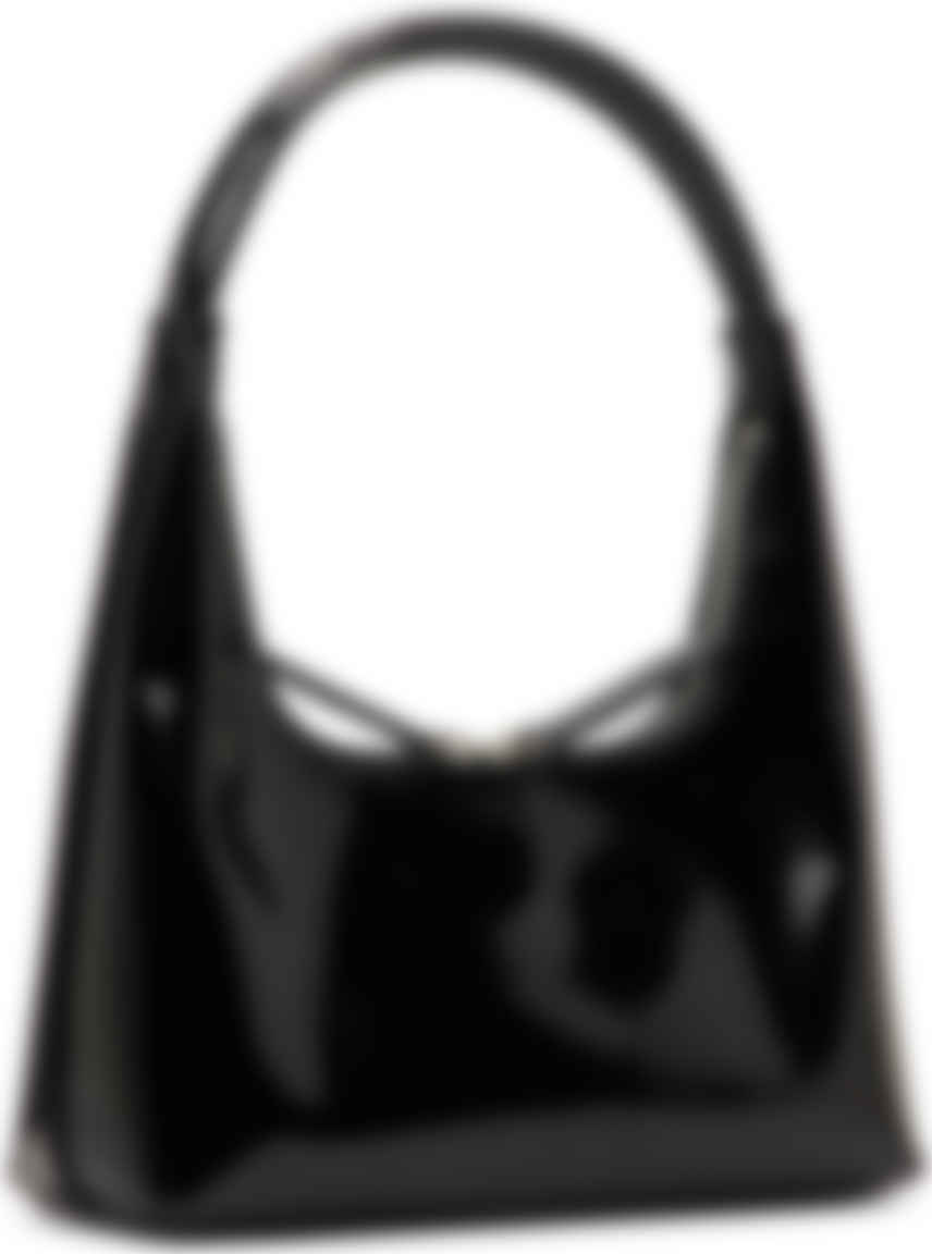 Marge Sherwood: Black Patent Mini Box Shoulder Bag | SSENSE