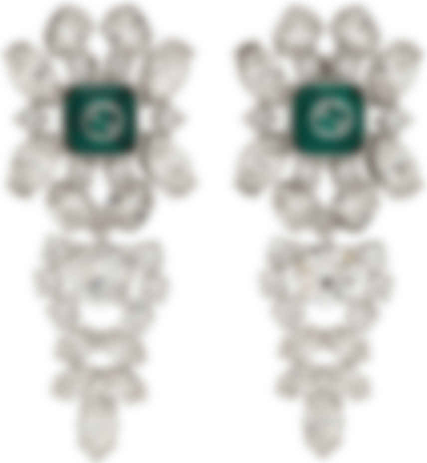 interlocking g earrings in silver