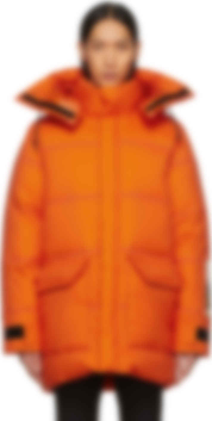 north face puffer jacket orange