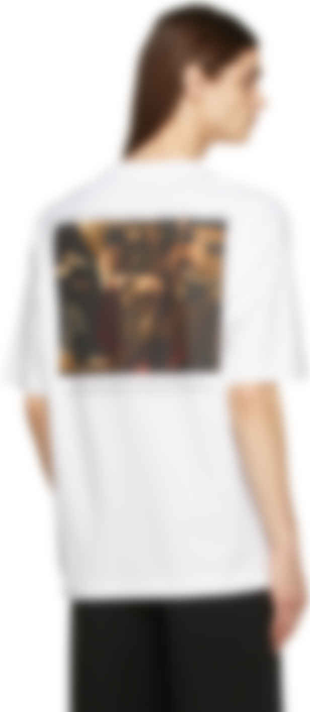 Off-White: White Caravaggio Crowning Skate T-Shirt | SSENSE