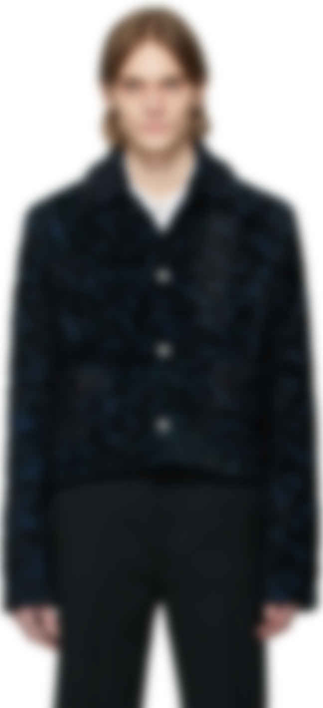 blue boucle jacket