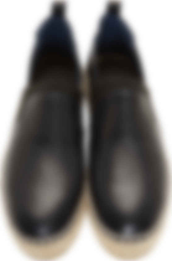 navy leather espadrilles