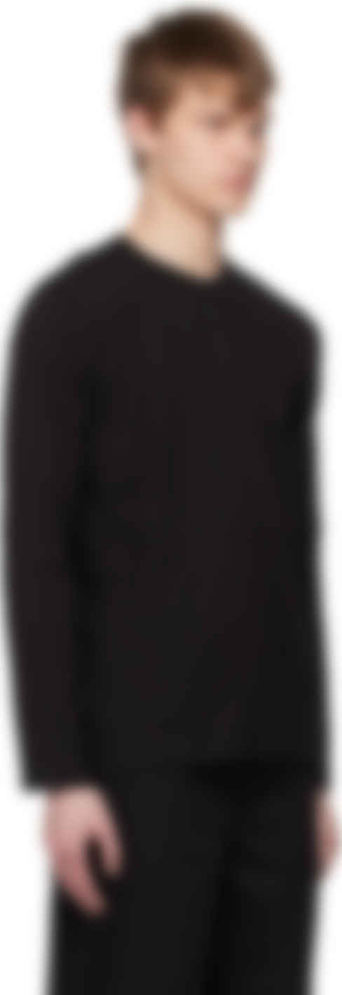 Black Crewneck Long Sleeve T-Shirt
