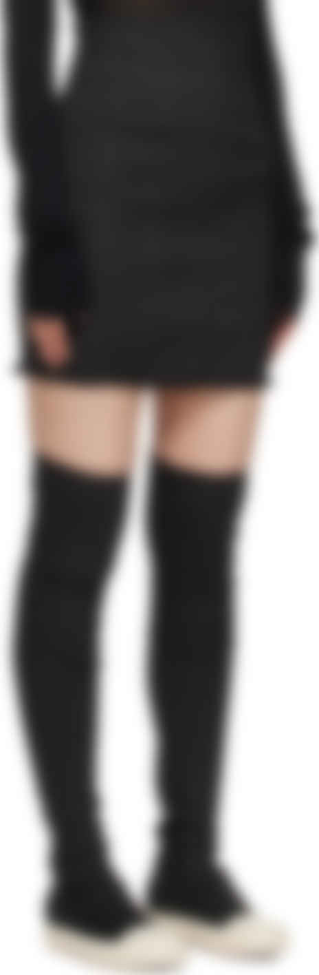 Black Porterville Dirt Denim Miniskirt