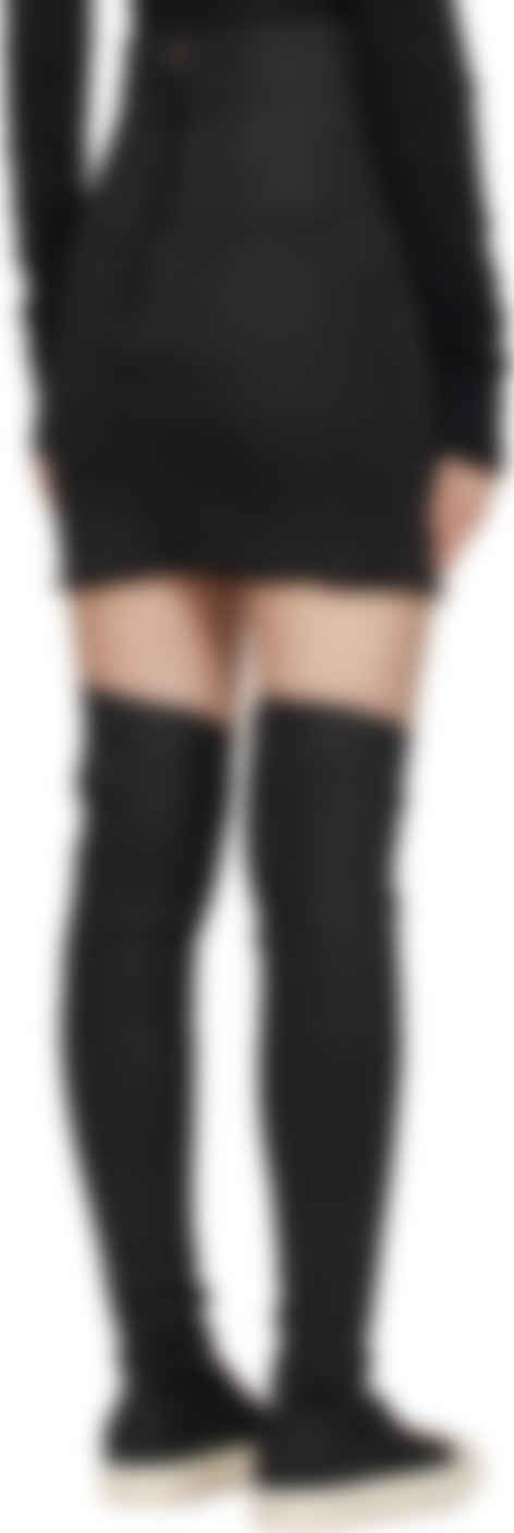 Black Porterville Dirt Denim Miniskirt