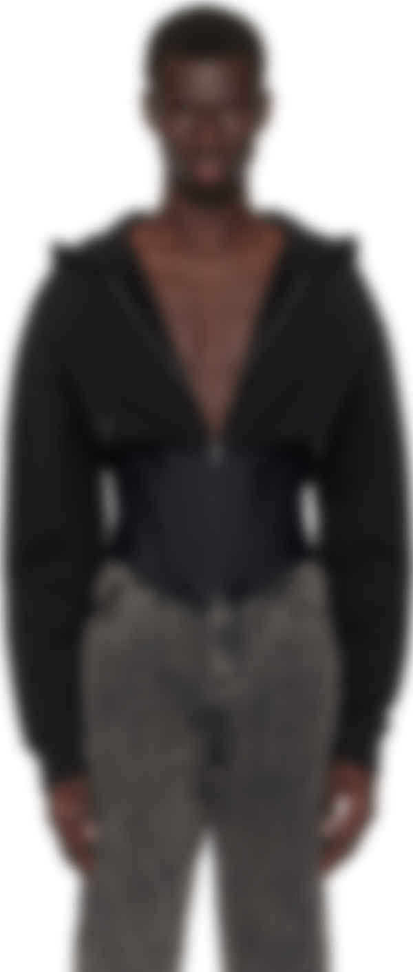 Black Corseted Hoodie