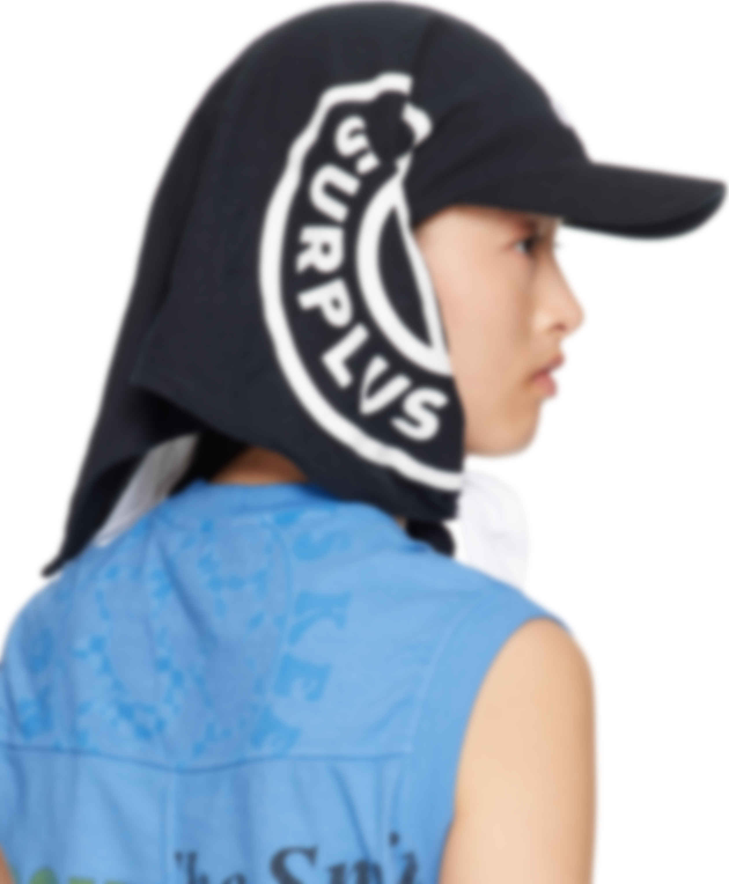 Black & White Regenerated Graphic T-Shirts Veiled Cap