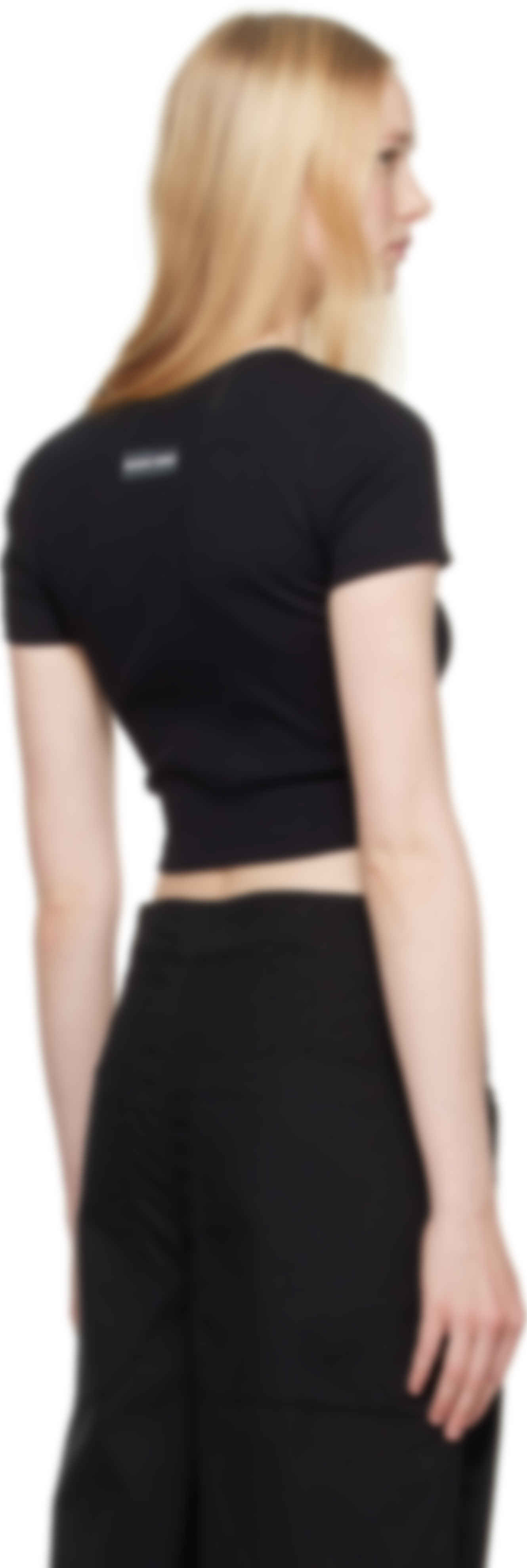 Black Moon Logo Ribbed Jersey Cut-Out T-shirt