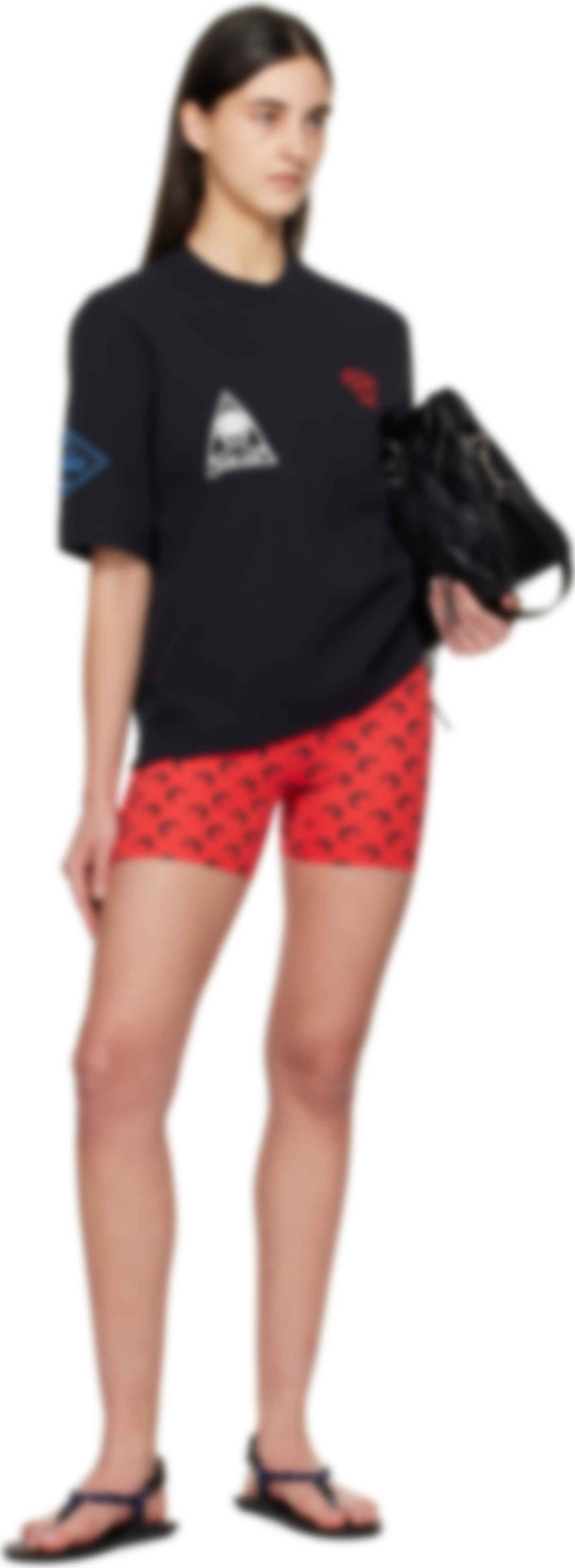 SSENSE Exclusive Red Recycled Moon Jersey Sport Shorts