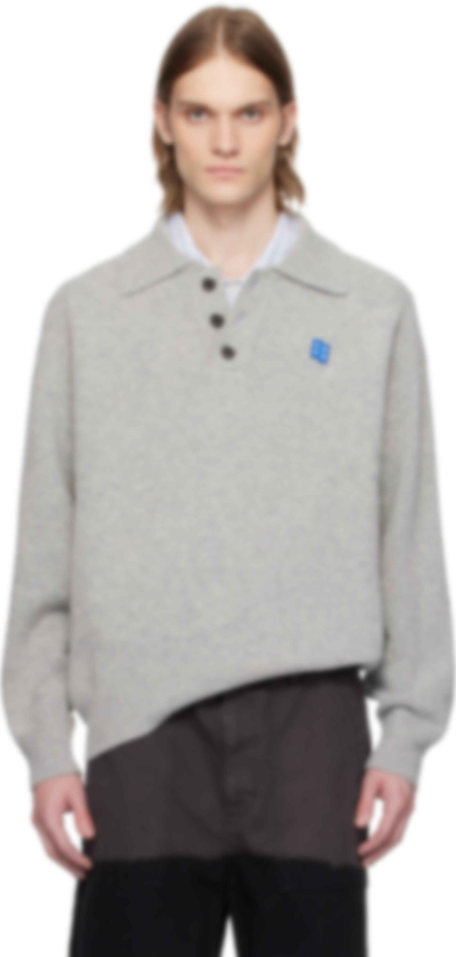 Gray Sig; TRS Tag Knit 02 Polo