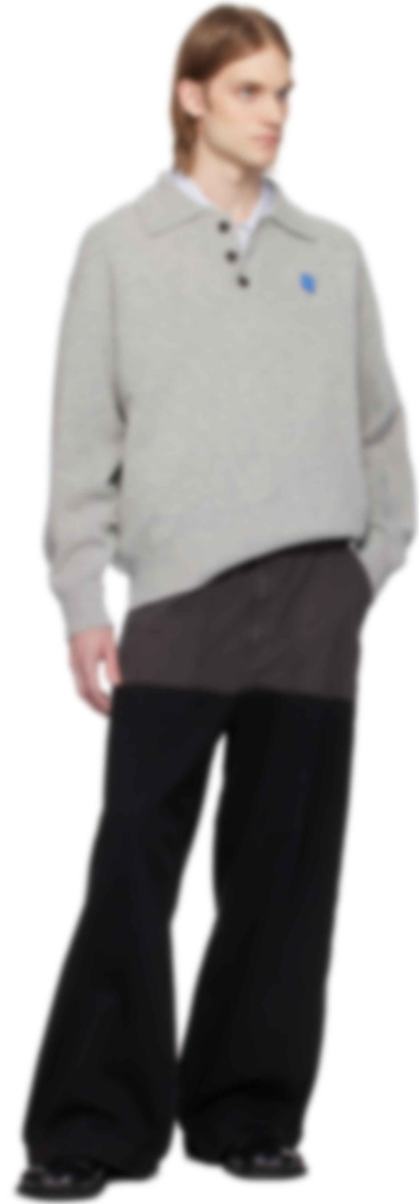 Gray Sig; TRS Tag Knit 02 Polo