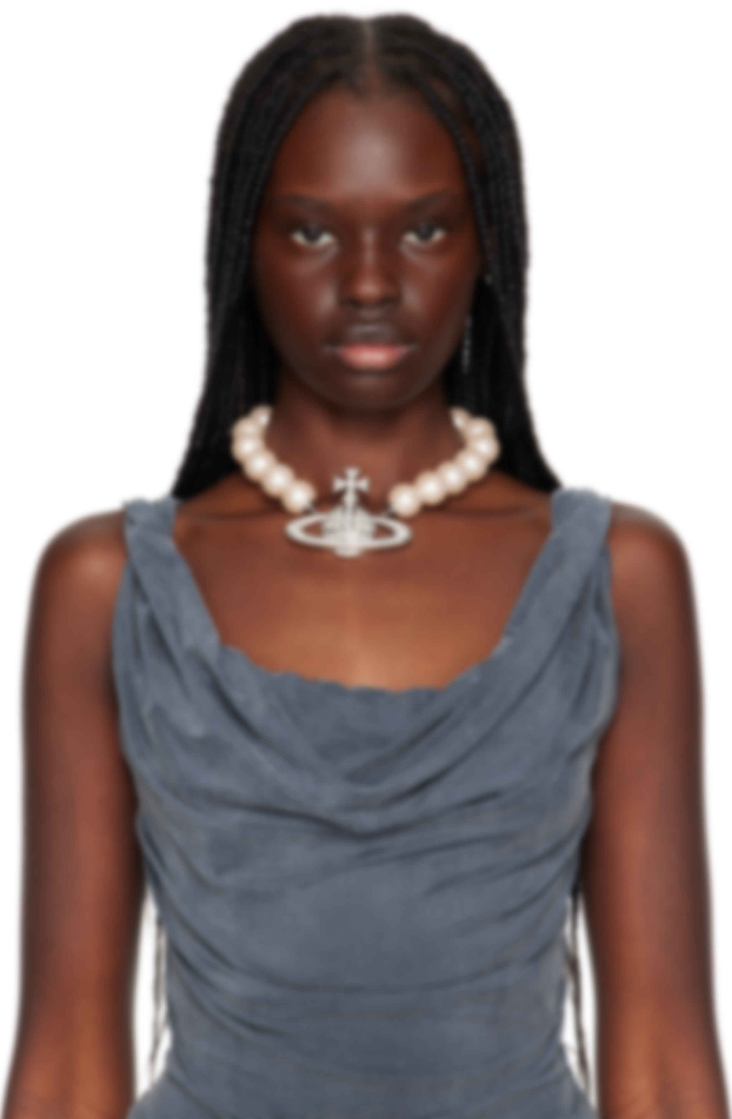 Silver & White Neysa Necklace
