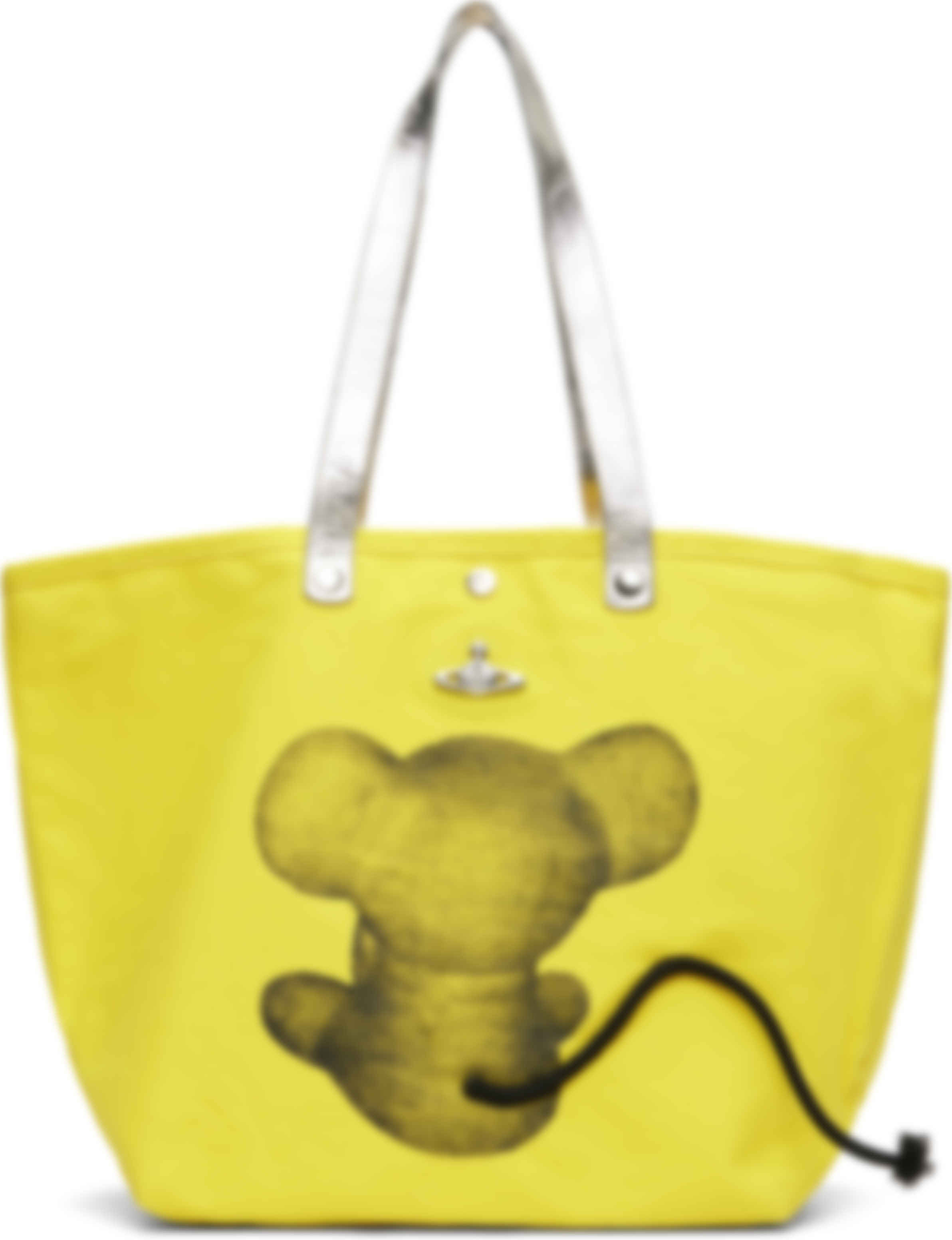 Yellow Mouse Printed Canvas Utility Shopper Tote