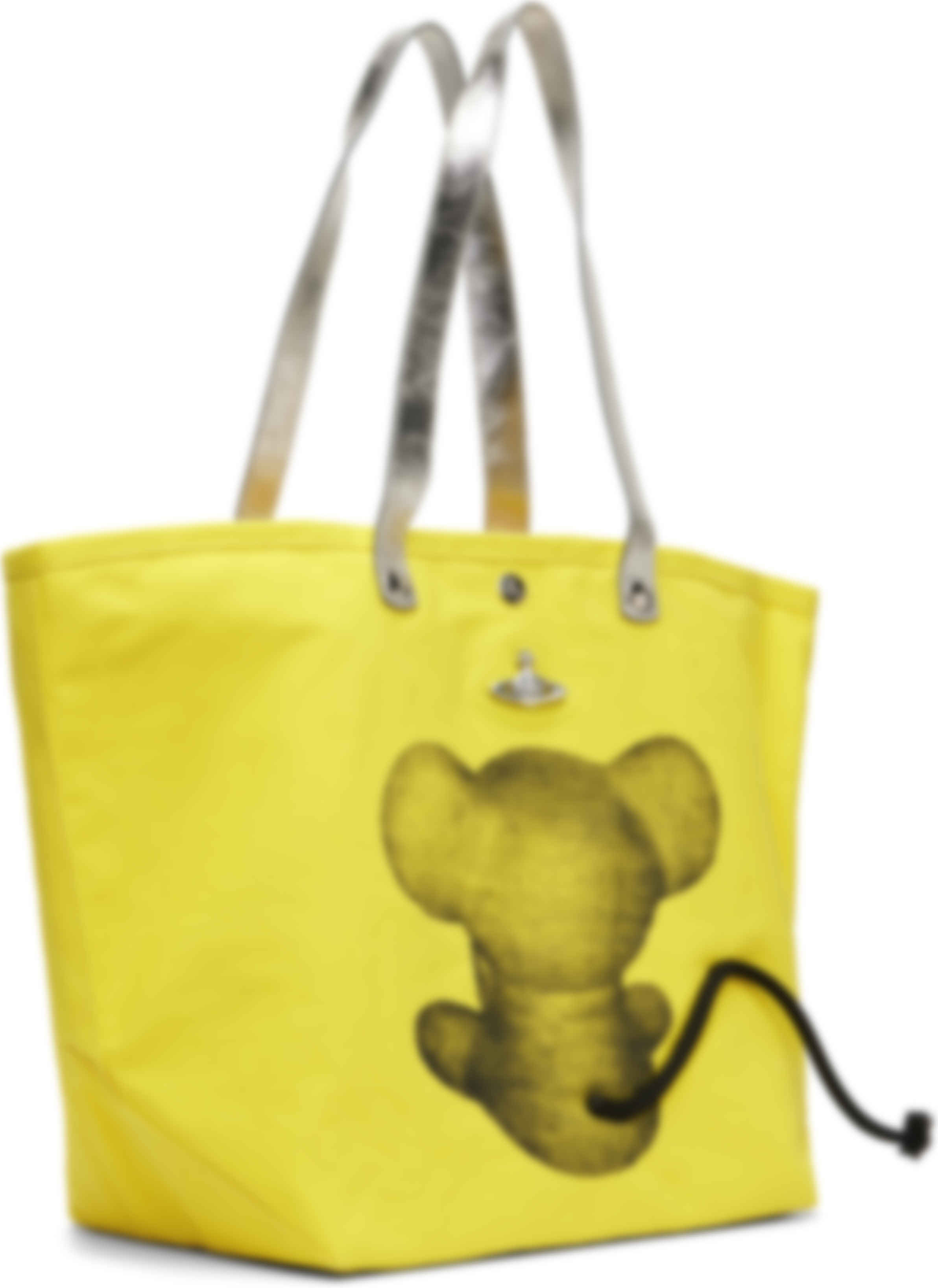Yellow Mouse Printed Canvas Utility Shopper Tote