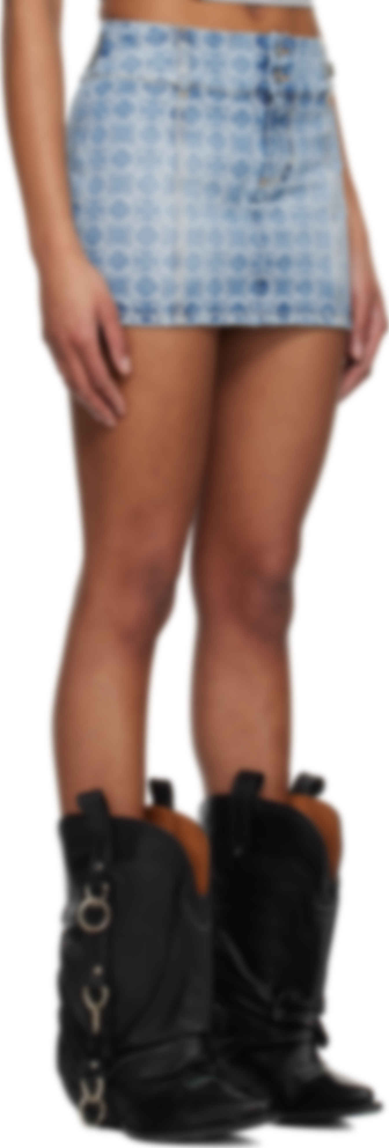 Blue MA Quad Jacquard Denim Miniskirt