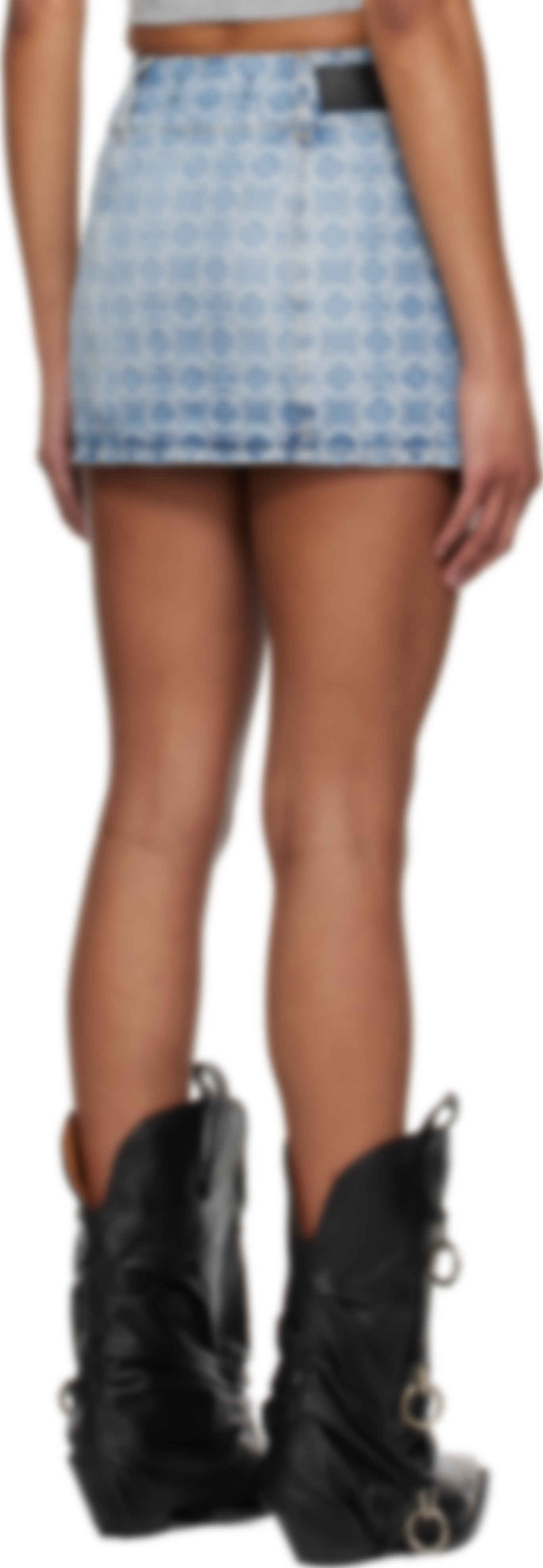 Blue MA Quad Jacquard Denim Miniskirt