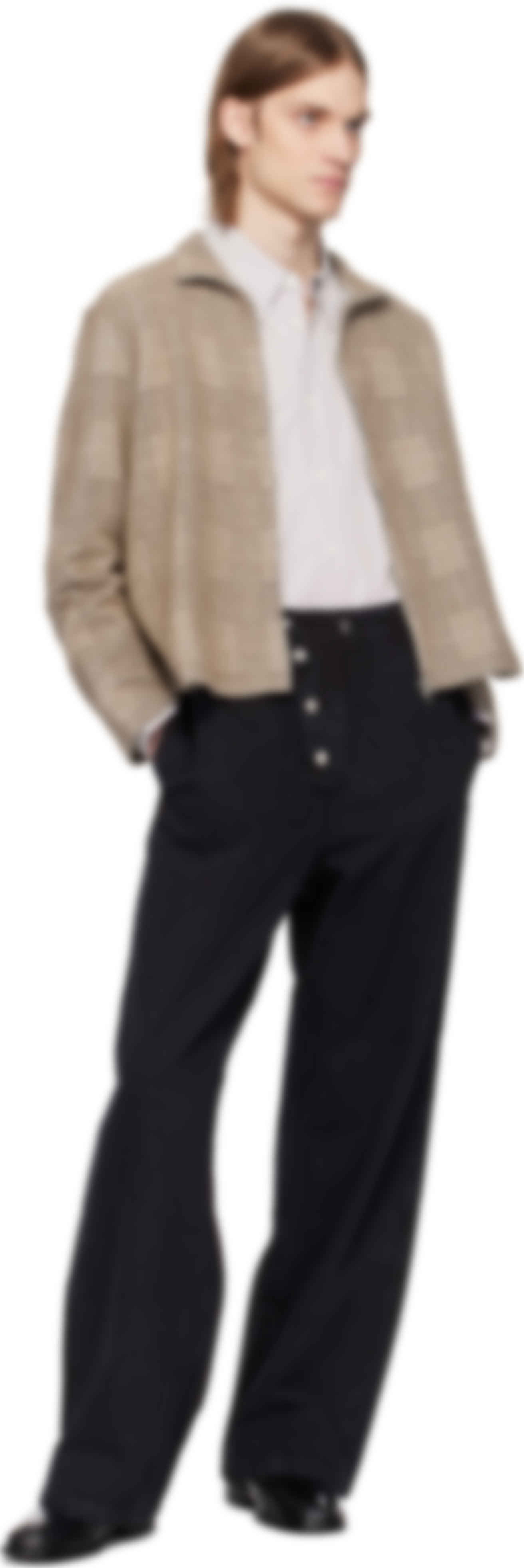 Black Loose Fireman Denim Trousers