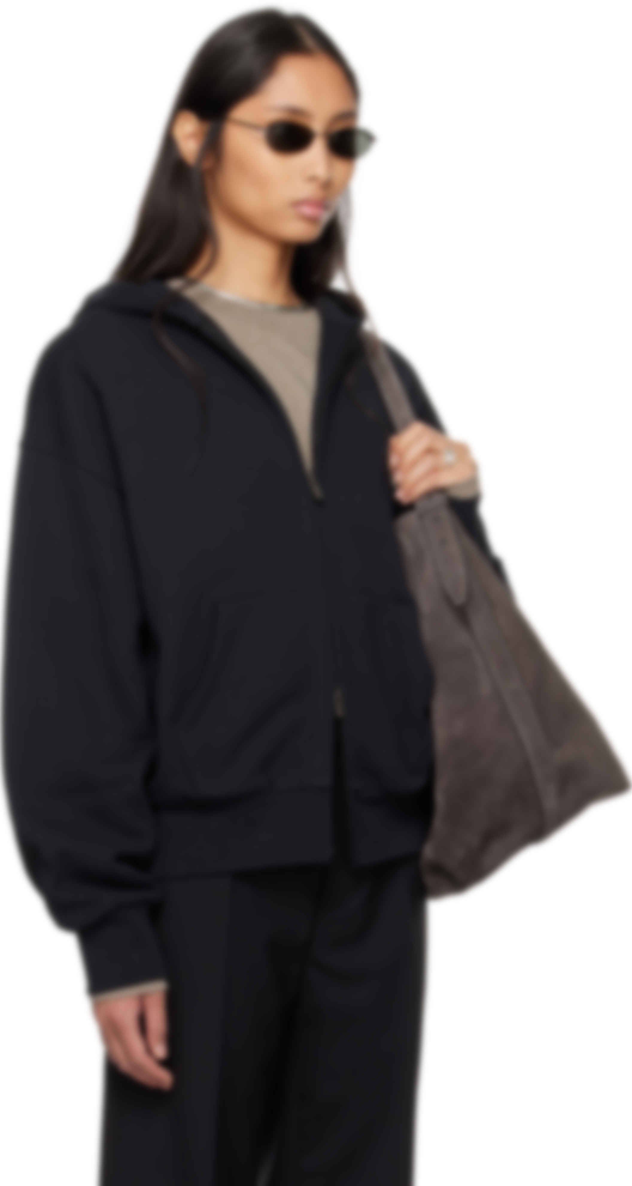 Black Classic Full Zip-Up Hoodie