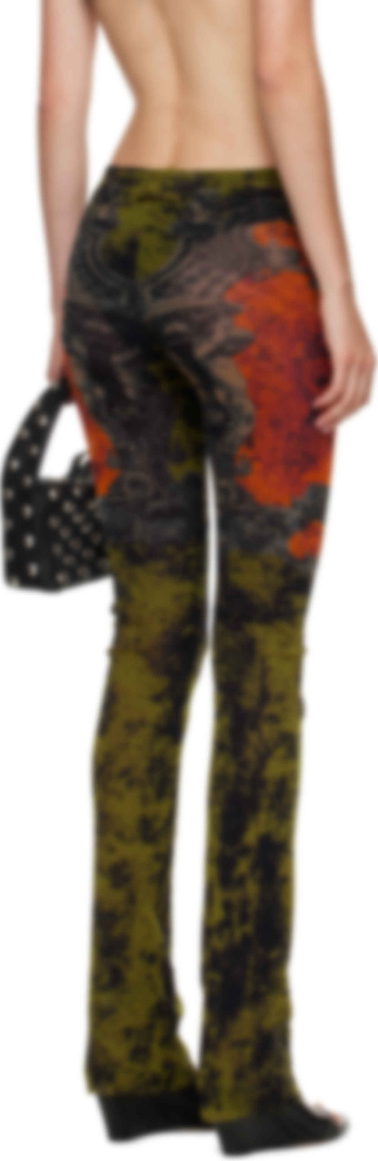 Khaki & Orange 'The Médaillon' Lounge Pants