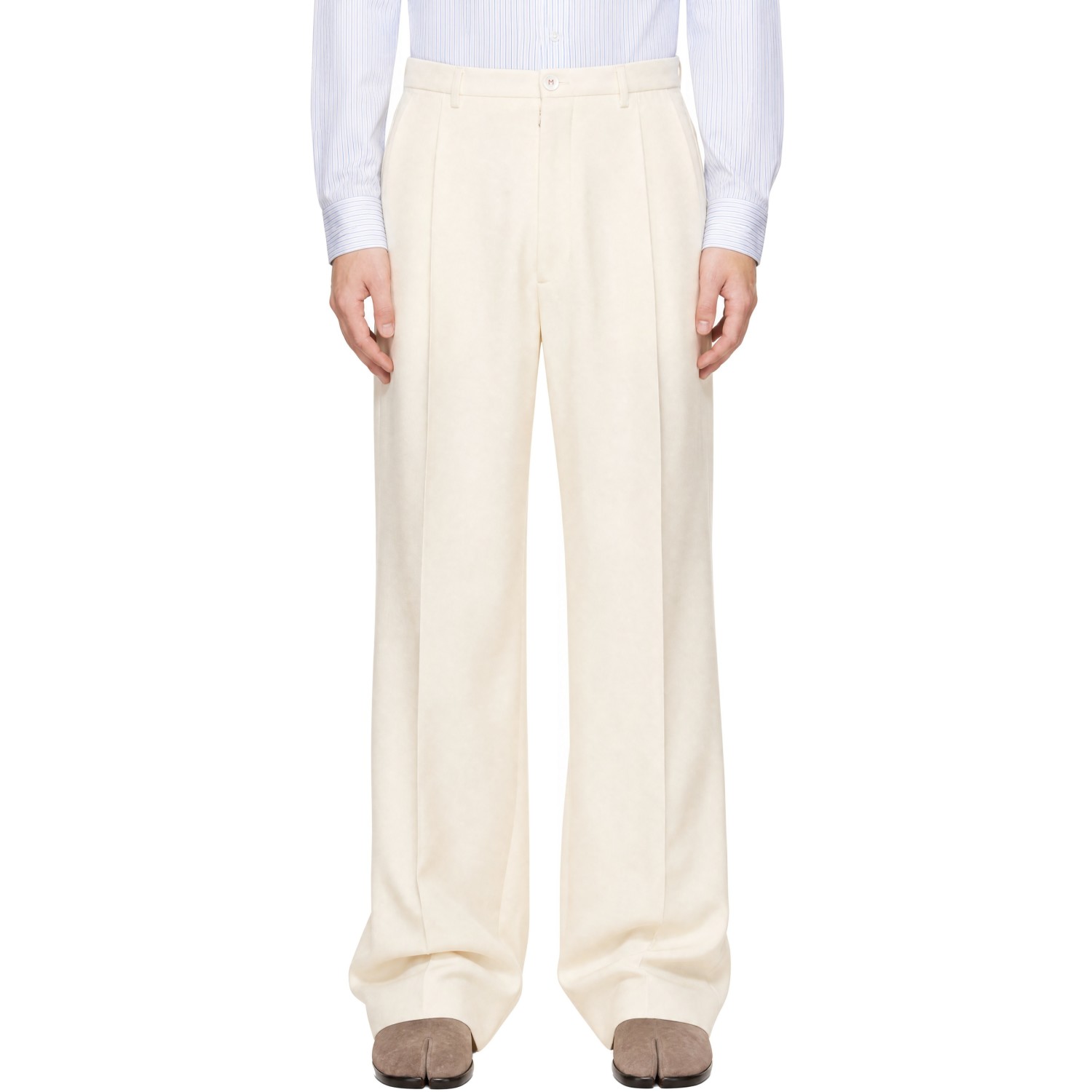 Maison Margiela Off-White Mohair Trousers