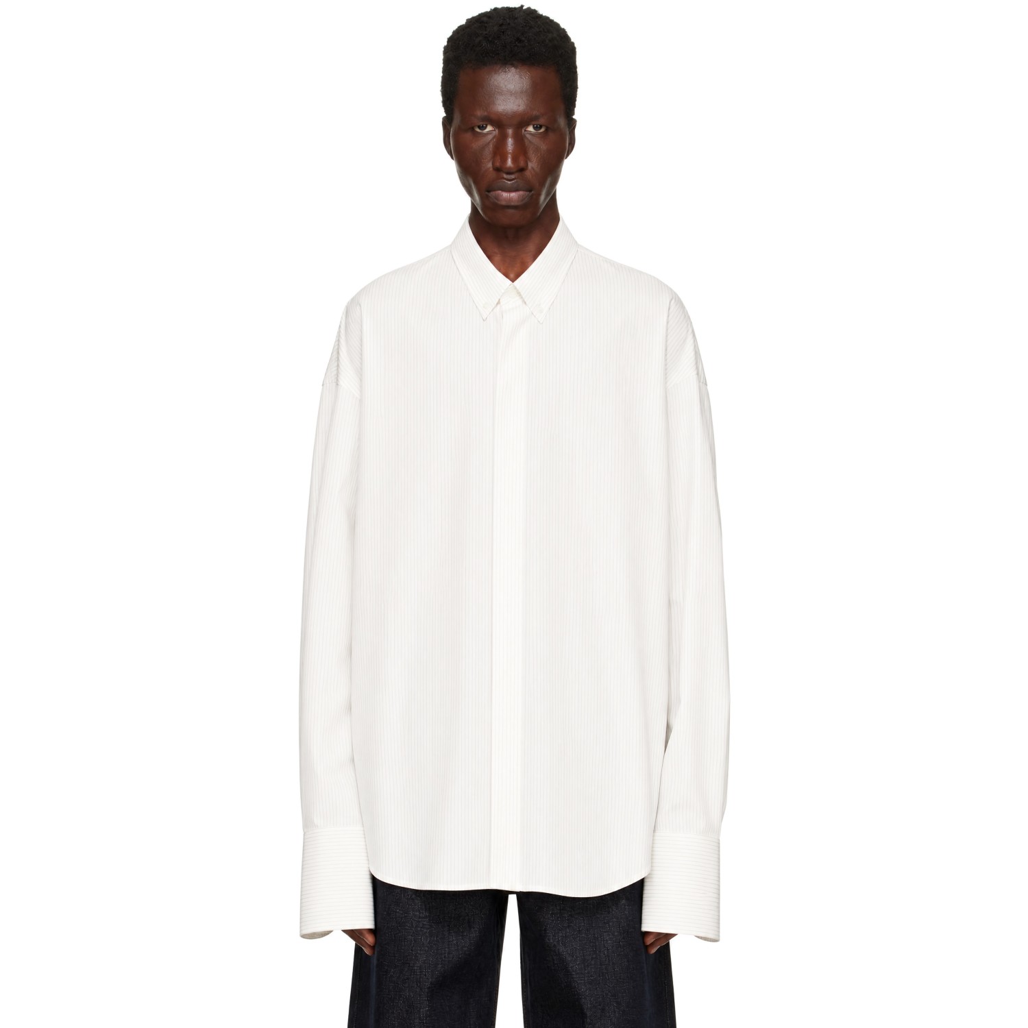 AMI Paris Off-White & Pink Oversize Shirt