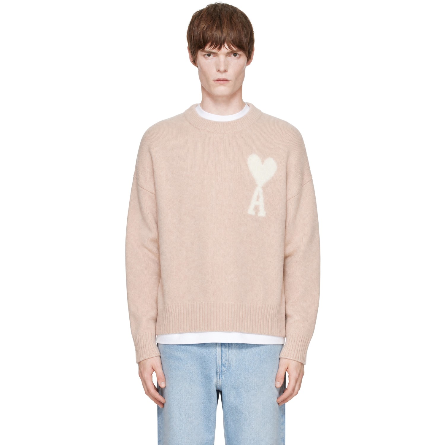AMI Paris Pink Ami de Coeur Sweater