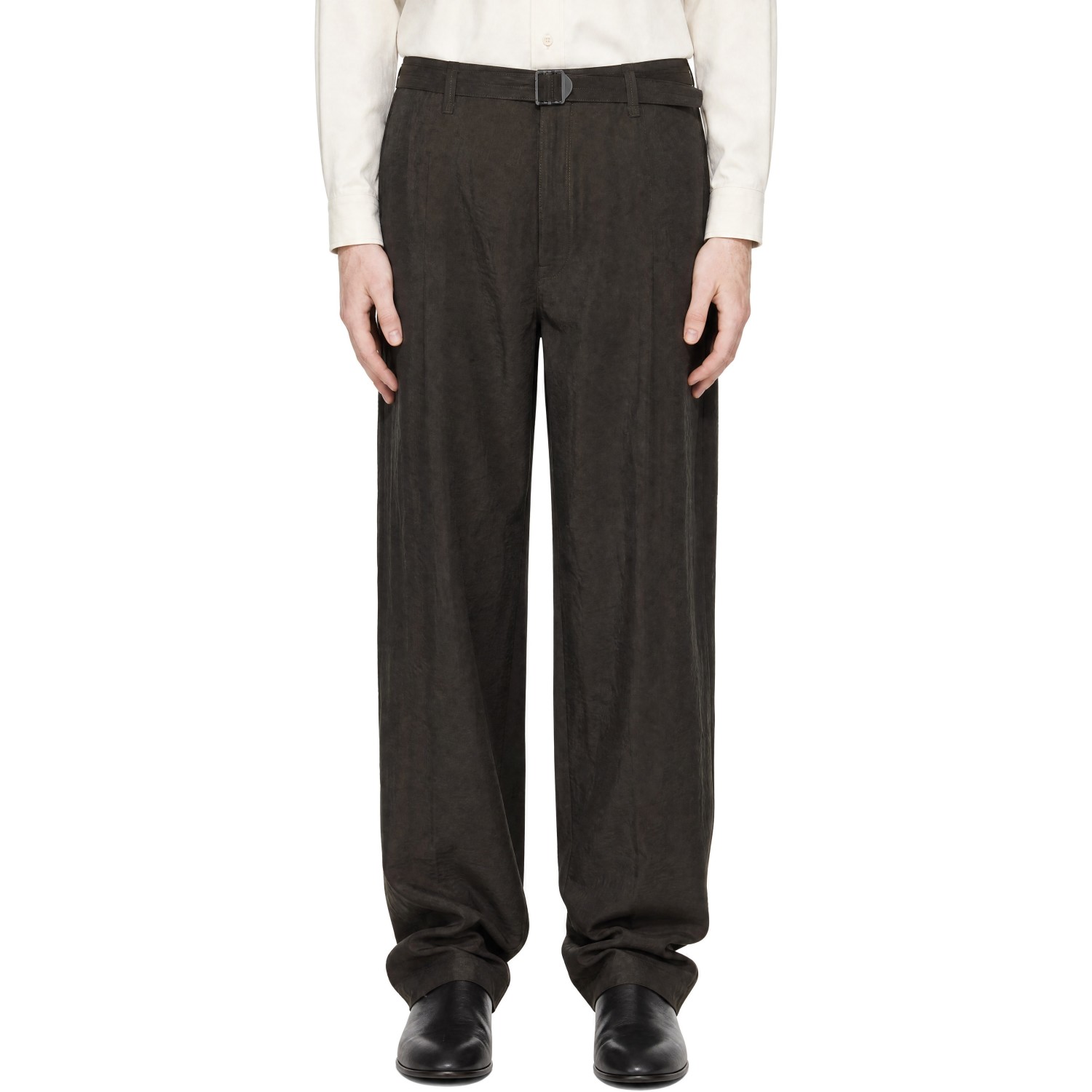 LEMAIRE Brown Belted Loose Trousers