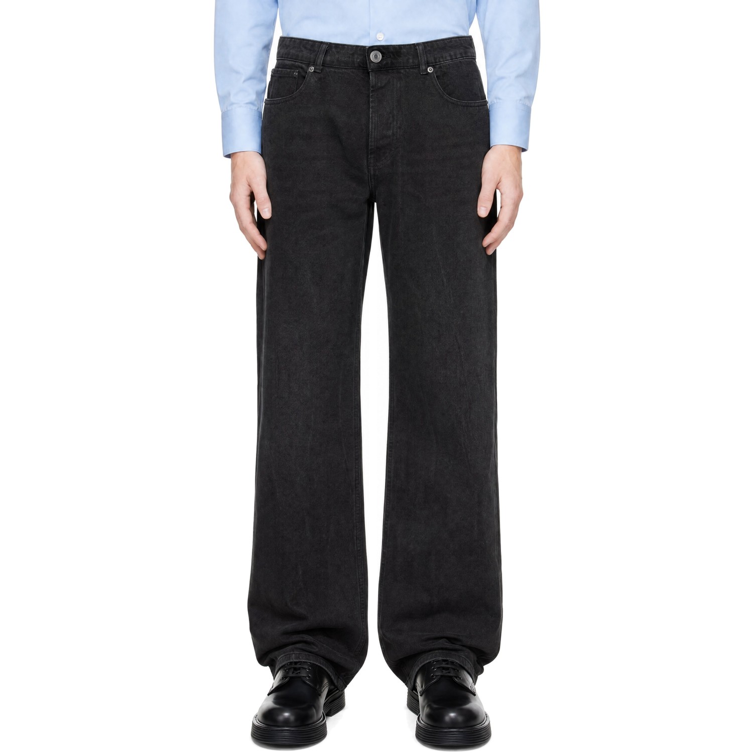 AMI Paris Black Large-Fit Jeans
