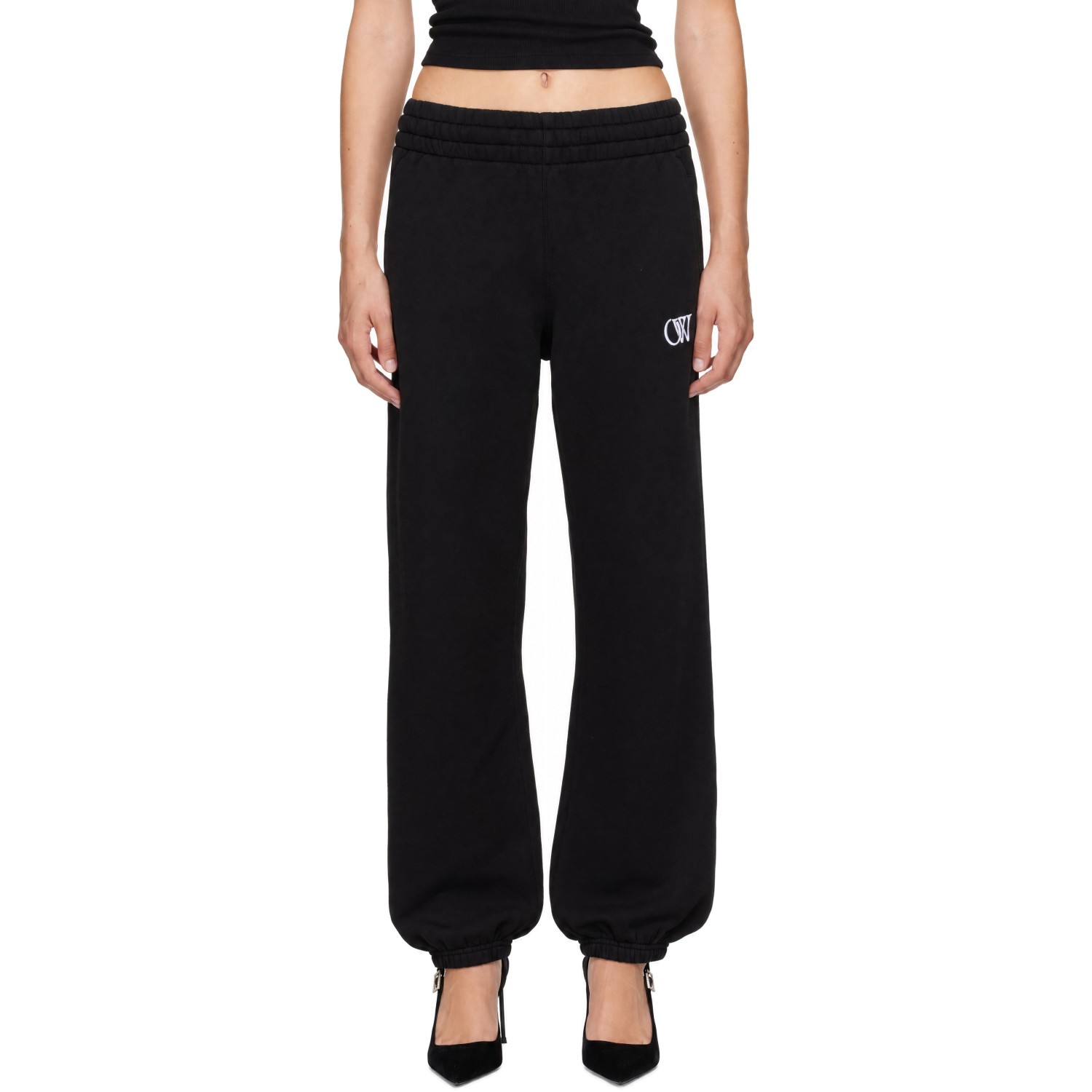 Off-White Black Embroidered 'OW' Sweatpants