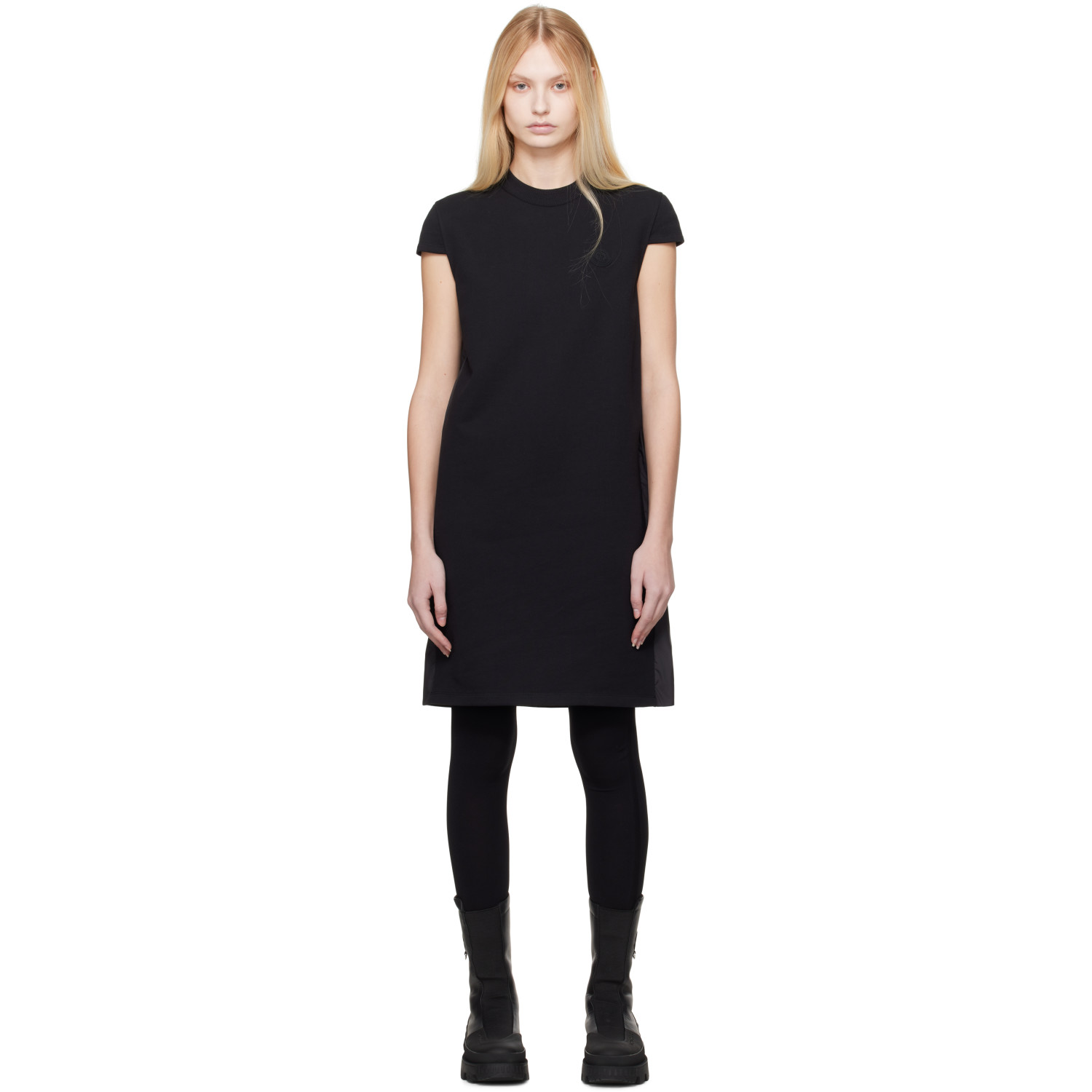 Moncler Black Knife Pleat Minidress