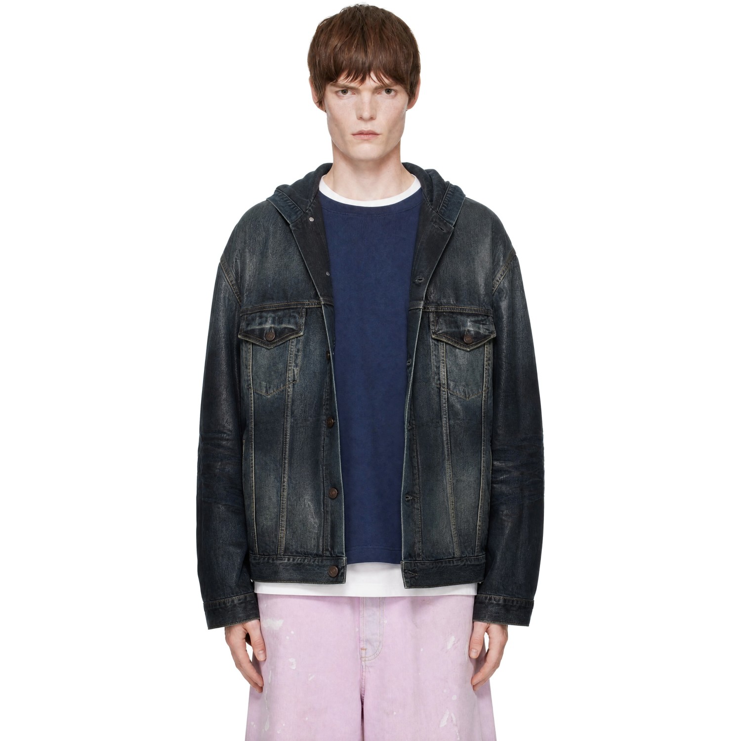 Acne Studios Blue Hooded Denim Jacket