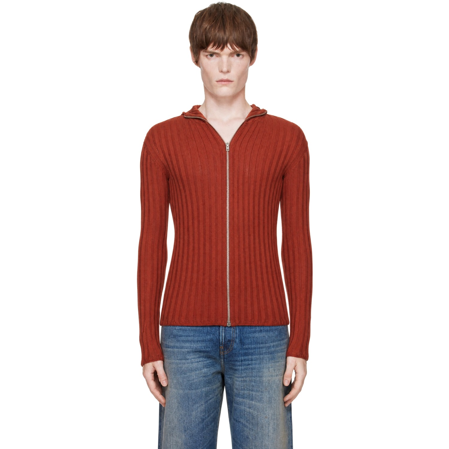 Acne Studios Red Zip-Up Hoodie