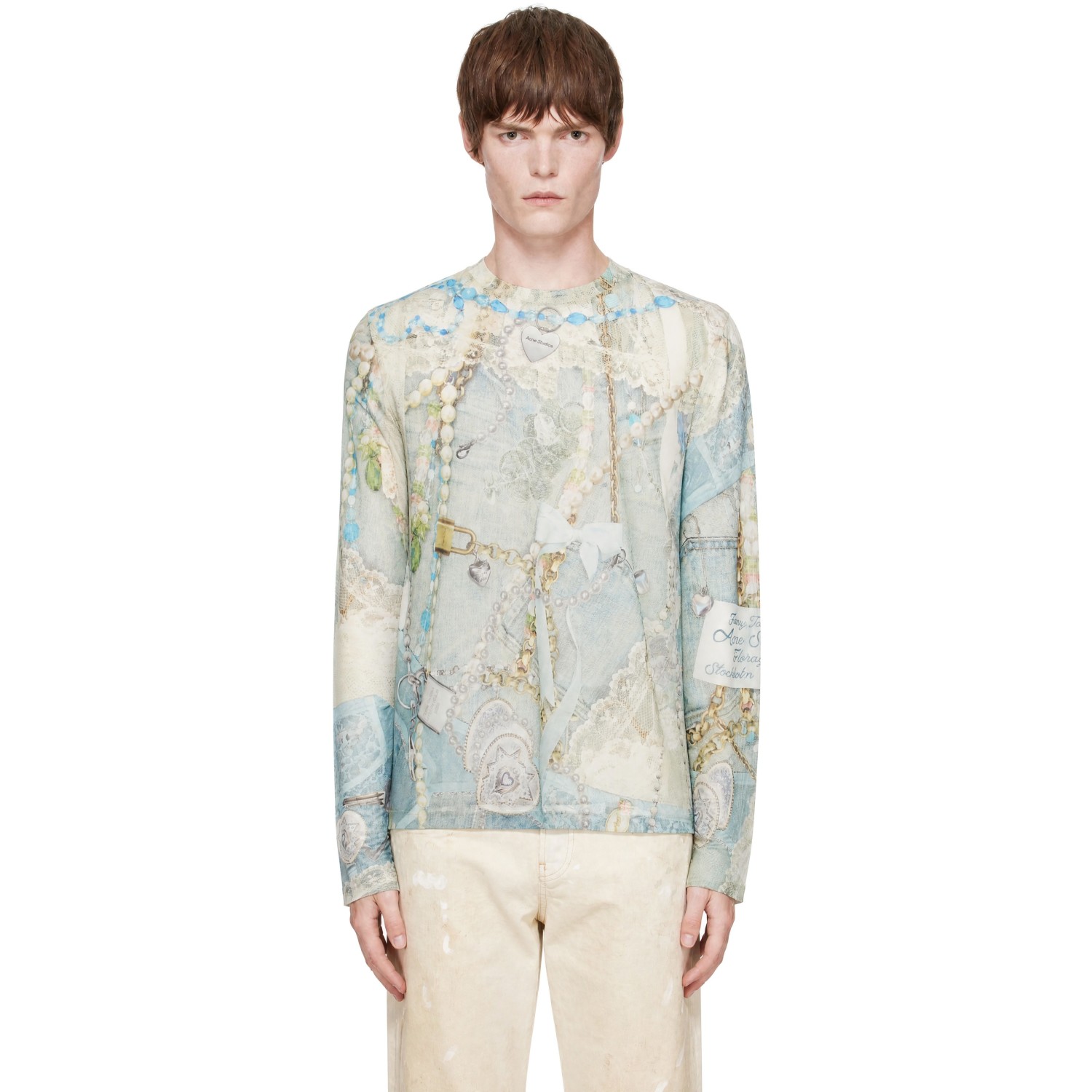 Acne Studios Multicolor Long Sleeve Print T-shirt