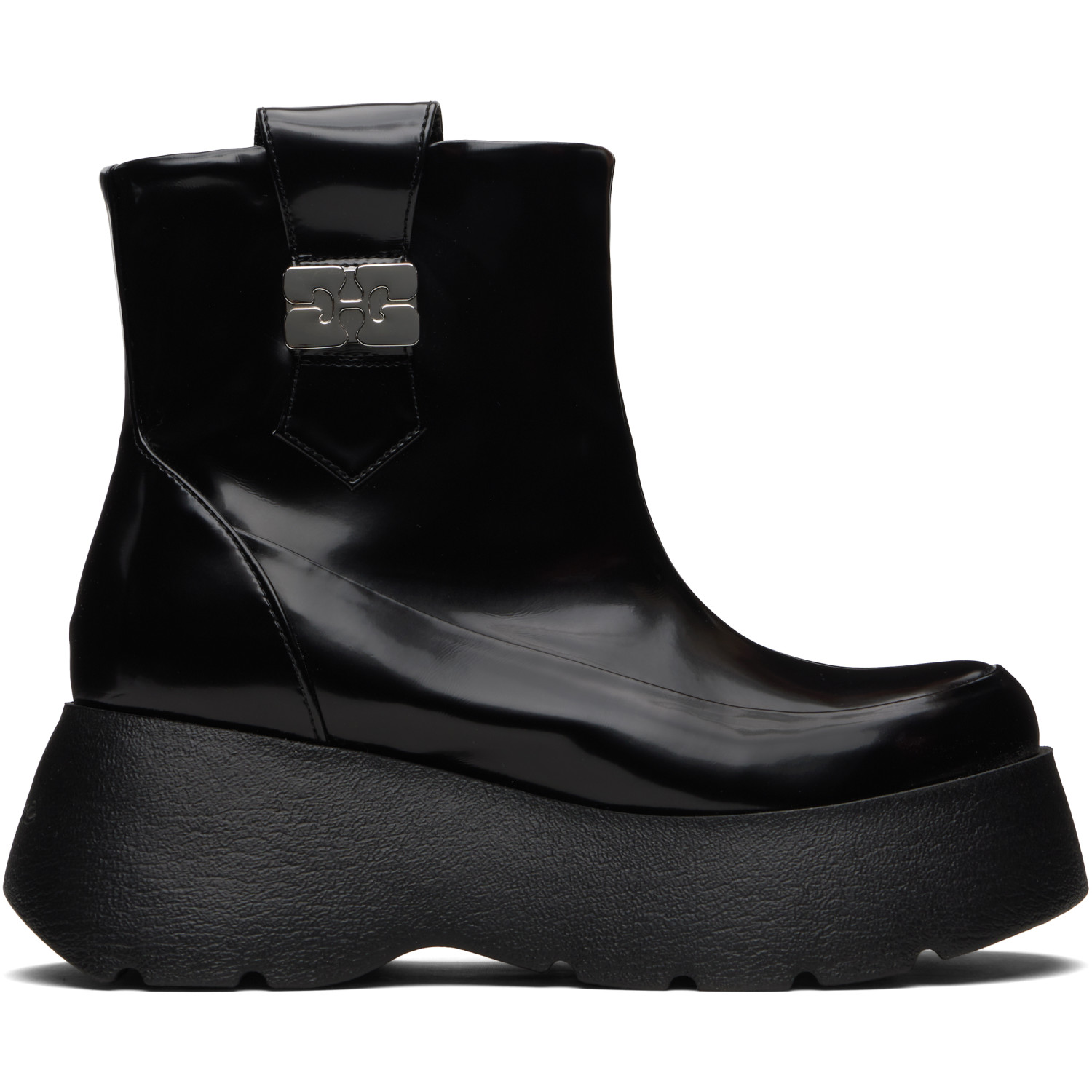 GANNI Black Sue Platform Boots
