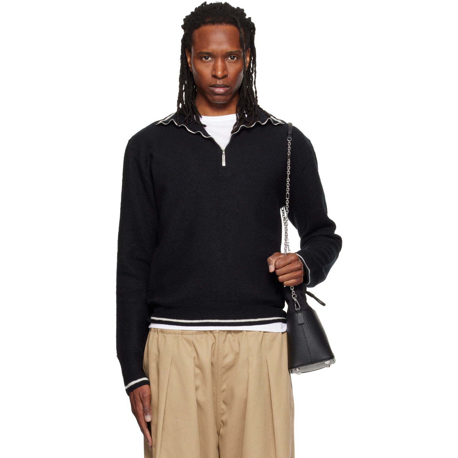 Maison Margiela Black Contrast Shirt Sweater