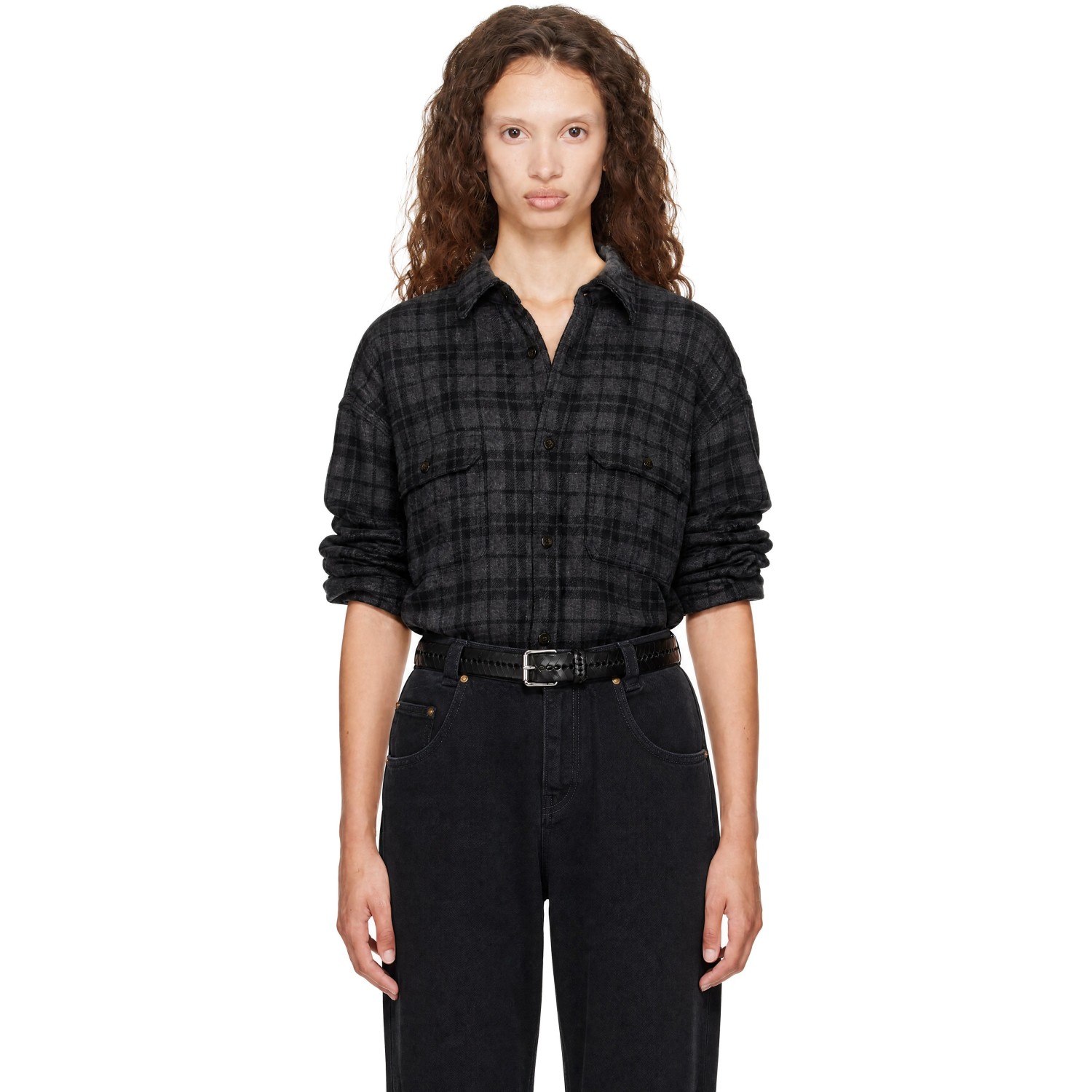 WILLY CHAVARRIA Gray Quilted Overshirt Jacket