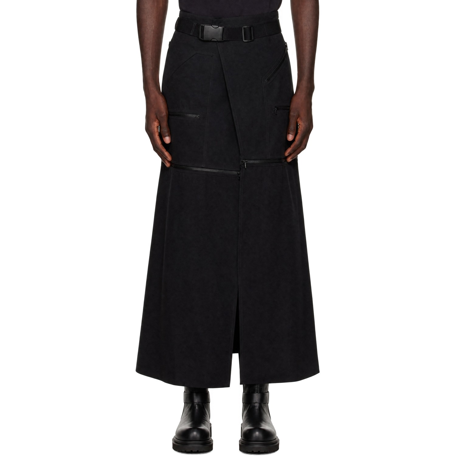 Rick Owens Black Concordians Odetta Cargo Maxi Skirt