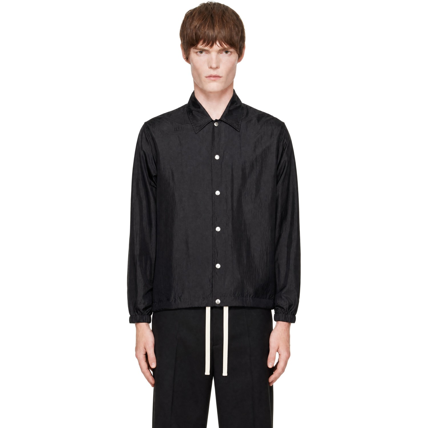 Jil Sander Black Sportswear 010 Silk Coach Jacket