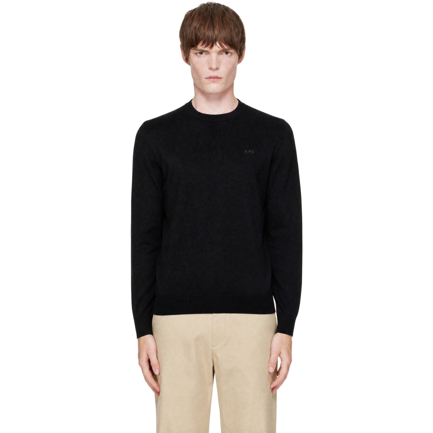 A.P.C. Black Matt Logo Sweater