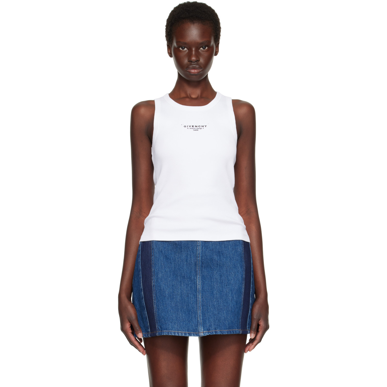 Givenchy White Slim Fit 'Givenchy Stamp' Print Tank Top