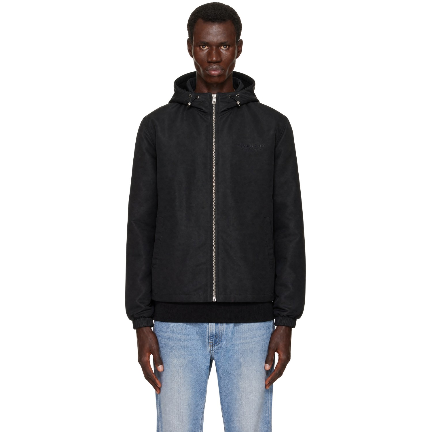 Givenchy Black Polyfaille Windbreaker Jacket