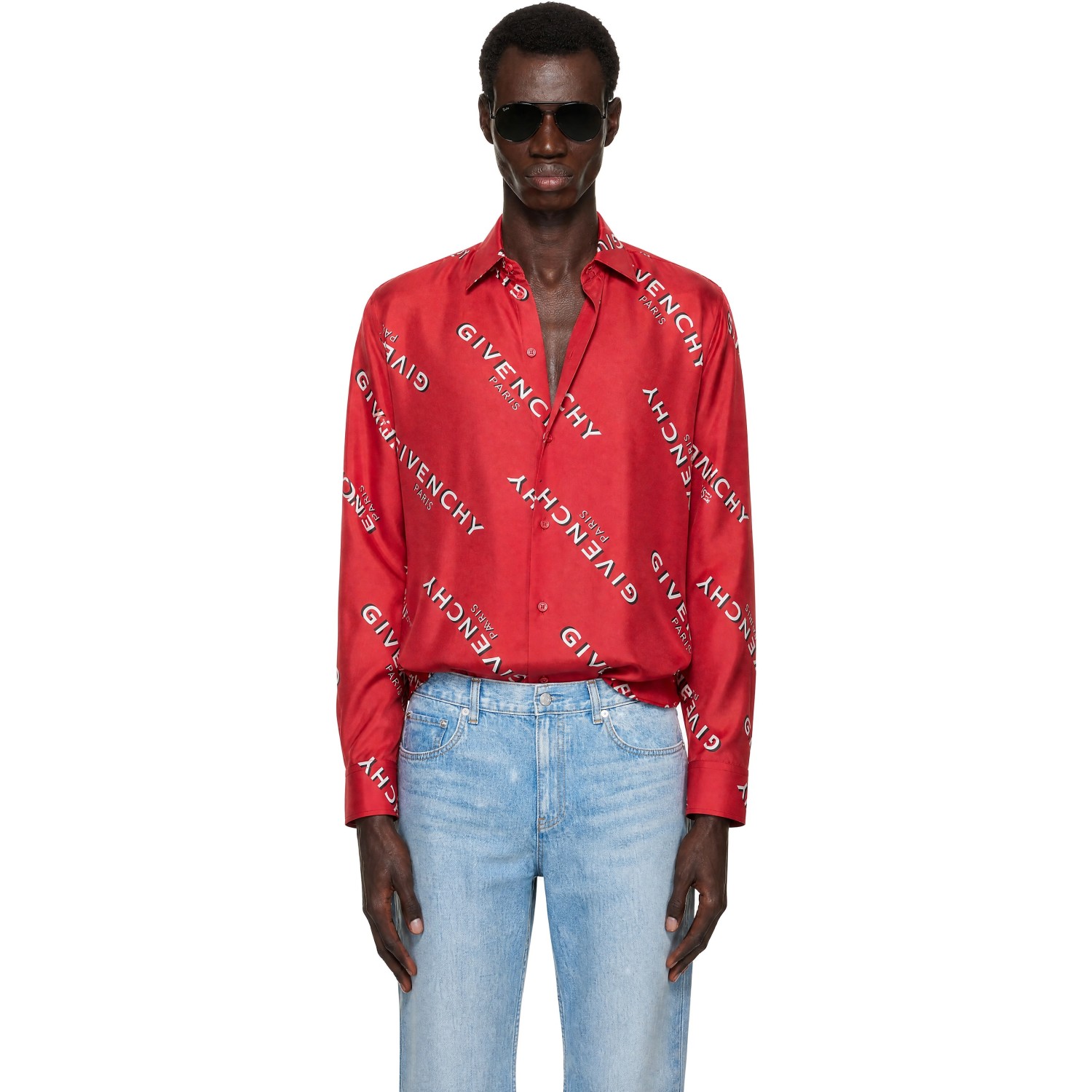 Givenchy Red Classic Fit Shirt