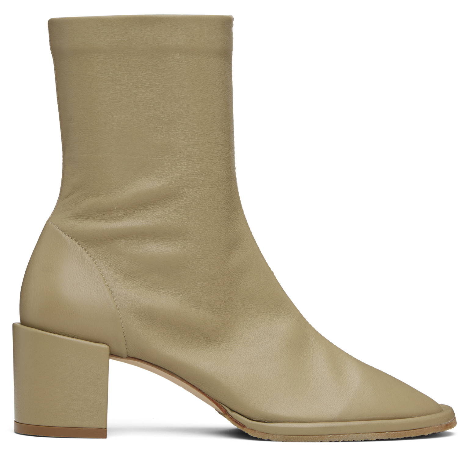BY FAR Beige Josiah Lamb Nappa Leather Boots